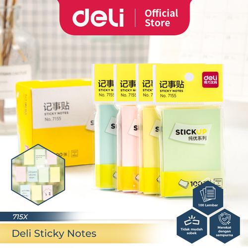 [EZO.7300148] Deli Sticky Notes / Memo Tempel / Kertas Penanda 100 Lembar 715X