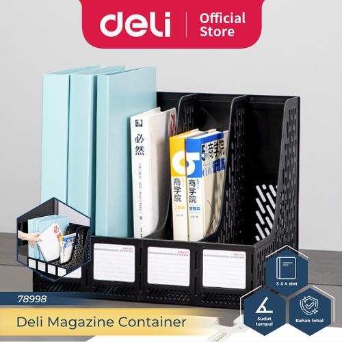 [EZO.7300156] Deli File Tray Rak Box File Tempat Dokumen 4 Sekat 3 Warna 78998