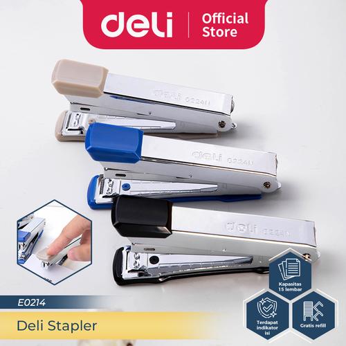 [EZO.7300162] Deli Stapler Staples Hekter #10 Kapasitas 15 Lembar + Refill E0214