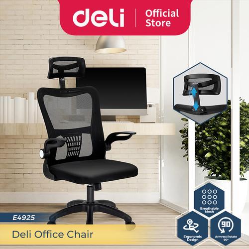 [EZO.7300165] Deli Office Chair Kursi Kantor Ketinggian Bisa Diatur E4925 E4926