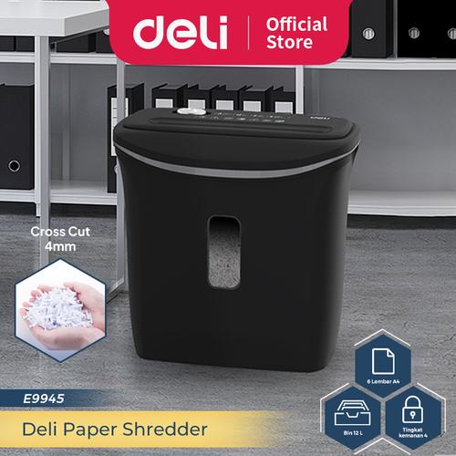 [EZO.7300171] Deli Penghancur Kertas Paper Shredder Kapasitas 6 Lembar 12 Ltr E9945