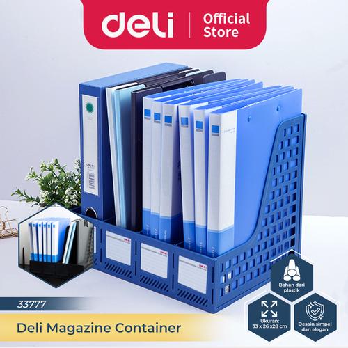 [EZO.7300181] Deli File Tray / Rak Box File Bahan Plastik 4 Sekat 33777
