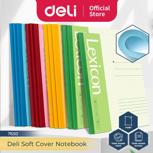 [EZO.7300189] Deli Softcover Notebook/Buku Catatan A5 60 gsm 30-80 Lembar 765X