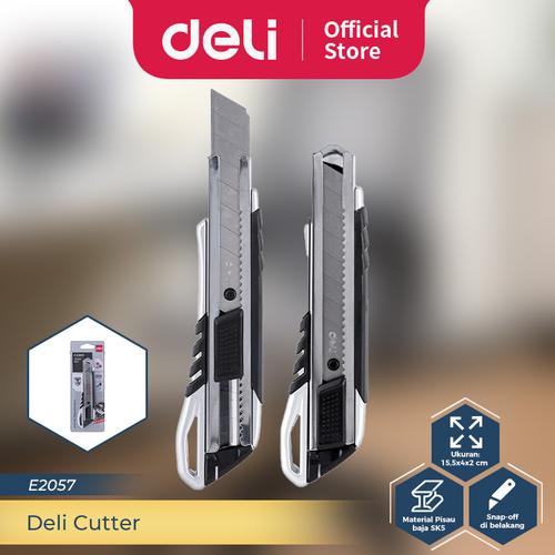[EZO.7300190] Deli Cutter Besar Pisau Baja SK5 Kerangka Metal Tajam E2011 E2057