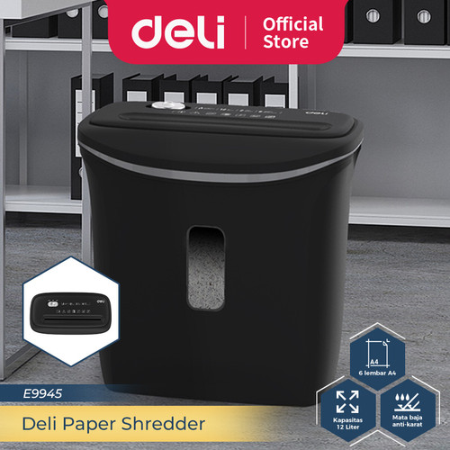[EZO.7300332] Deli Penghancur Kertas kapasitas 6 lembar menghancurkan staples E9949
