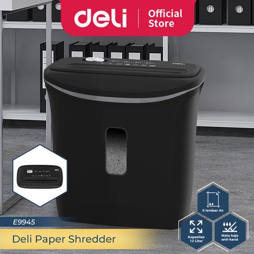 [EZO.7300332] Deli Penghancur Kertas kapasitas 6 lembar menghancurkan staples E9949