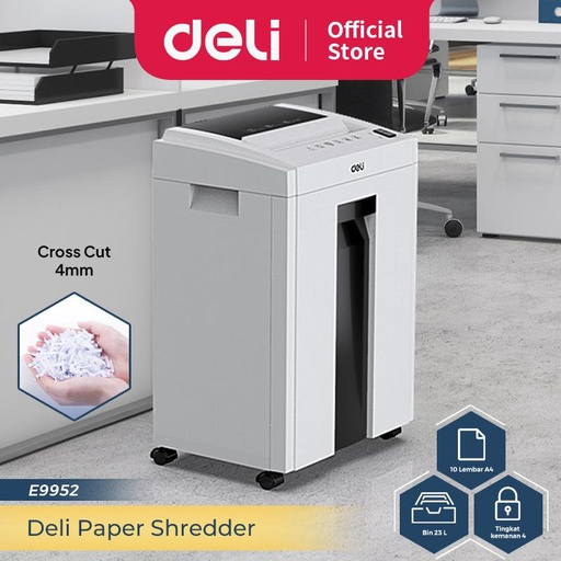 Deli Penghancur kertas Paper Shredder kapasitas 10 lembar 23 ltr E9952