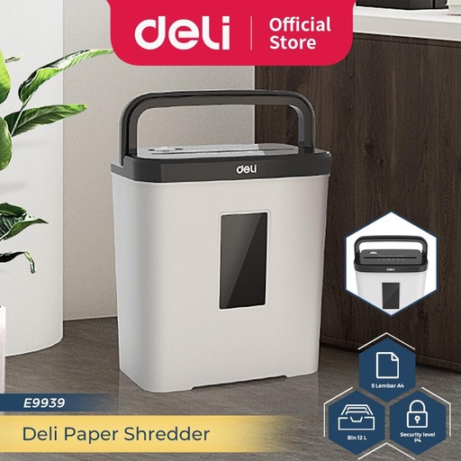 Deli Penghancur kertas Paper Shredder kapasitas 5 lembar 12 Ltr E9939