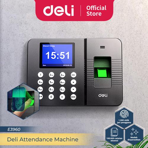 [EZO.7300201] Deli Mesin Absen Sidik Jari 1000 kapasitas bahasa indonesia E3960