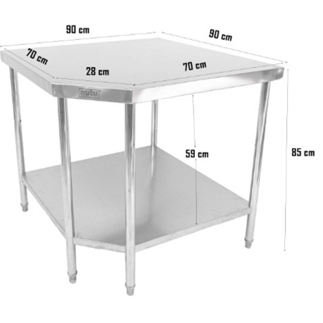 Meja sudut / meja dapur /meja sudut stainless