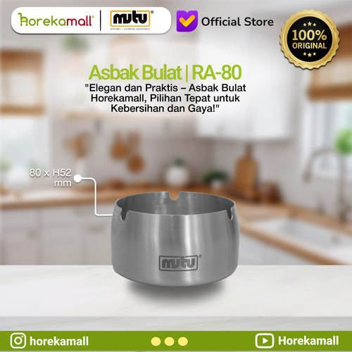 [EZO.5100082] Asbak bulat | asbak stainless RA-80