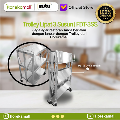 [EZO.5100107] Trolley Lipat 3 susun| trolley makanan FDT-3SS