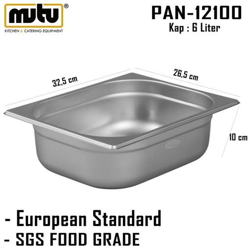 [EZO.5100334] food pan  tinggi 10 cm Mutu PAN-12100