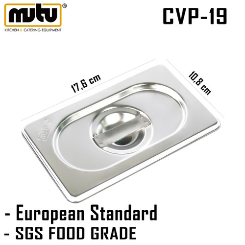 [EZO.5100164] tutup pan 1/9 stainless steel Mutu CVP-19