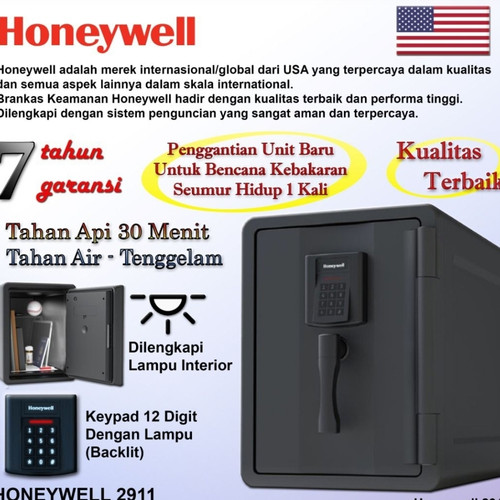 [EZO.7400051] Brankas Anti api dan air Honeywell 2911 garansi 7 TAHUN