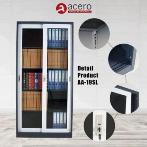 [EZO.7400183] Lemari Arsip pintu sliding kaca Acero 19-SL free ongkir Jatabek