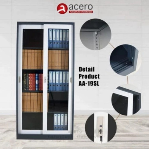 [EZO.7400183] Lemari Arsip pintu sliding kaca Acero 19-SL free ongkir Jatabek