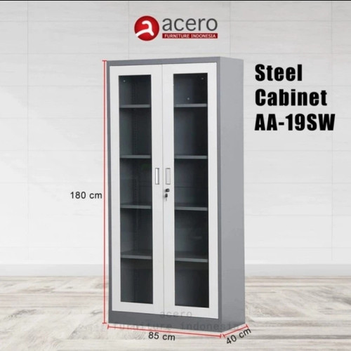 [EZO.7400184] Lemari Arsip pintu swing kaca Acero 19 SW free ongkir Jatabek