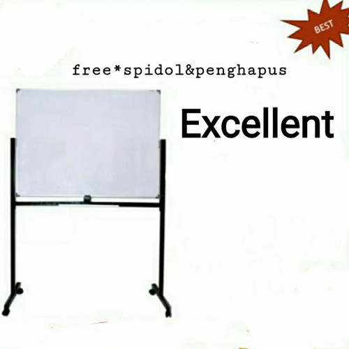 [EZO.7400475] White board Excellent-60x120cm stand 2 muka free ongkir Wilayah Dki