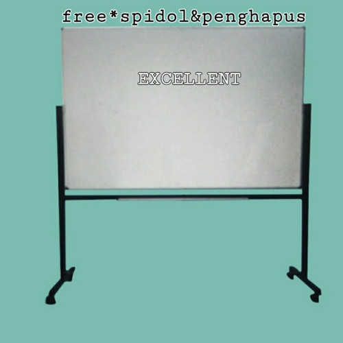 [EZO.7400483] White board Papan Tulis Excellent-120x180 stand 2 muka