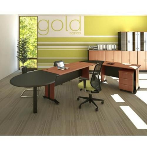 [EZO.7400539] Meja Kantor Direktur Uno Gold LSet 4054 uk140cm free ongkir jatadebek