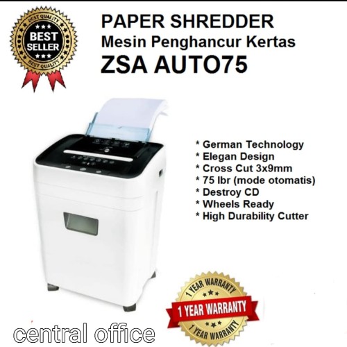[EZO.7400683] Shredder/penghancur kertas ZSA Auto75 free ongkir Wilayah Dki jakarta