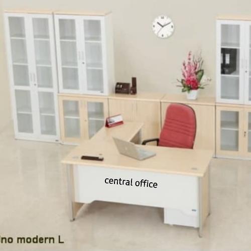 [EZO.7400785] Meja kerja L set Uno uk160cm modern-7066 free ongkir wilayah jatadebek