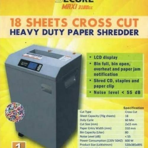 [EZO.7400887] Shredder SECURE Maxi 3108 CC free ongkir untuk Wilayah Dki jakarta
