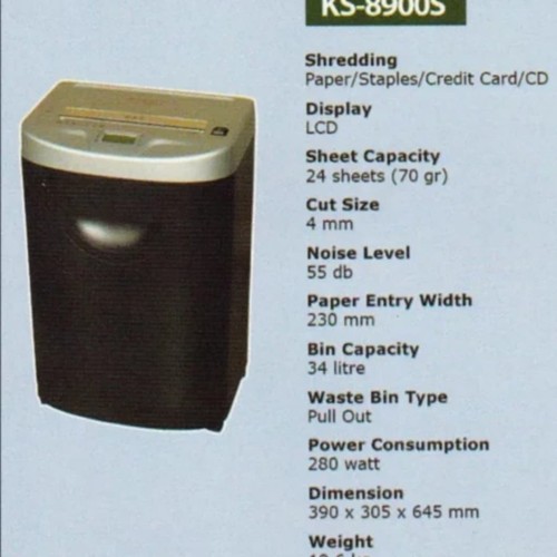 [EZO.7400930] Paper Shredder Kozure KS 8900 S