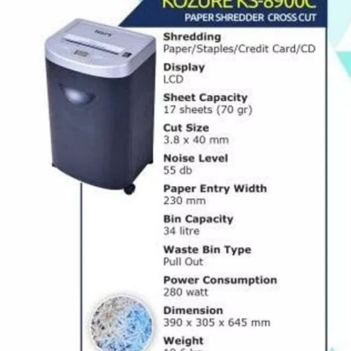 [EZO.7400932] Penghancur kertas Kozure KS 8900 C