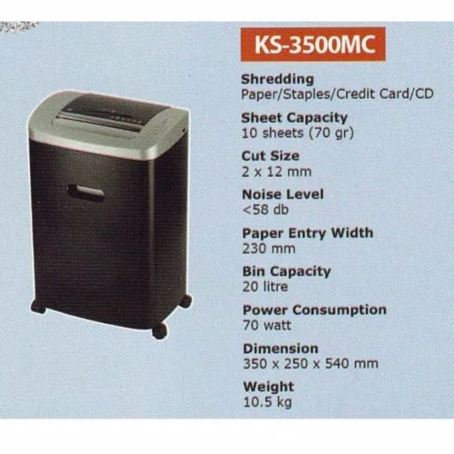 [EZO.7400933] Penghancur kertas Kozure KS 3500 Mc
