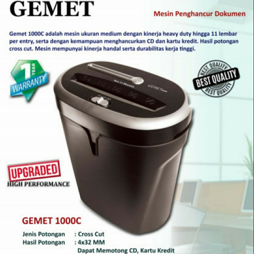 [EZO.7401107] Paper Shredder Gemet 1000c