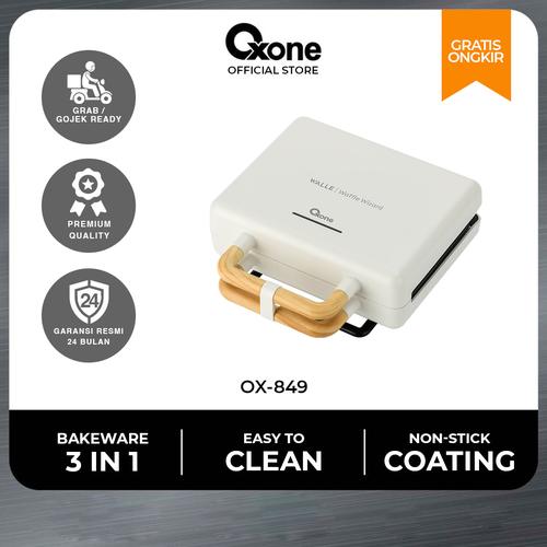 [EZO.4700288] OXONE OX849 Waffle Maker & Sandwich Maker | WALLE 3in1 Waffle Wizard | Anti Lengket