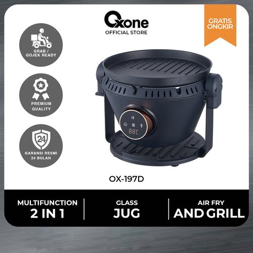 [EZO.4700064] Oxone OX197D 2in1 Air Fryer and Grill Multi Function Anti Lengket - Black