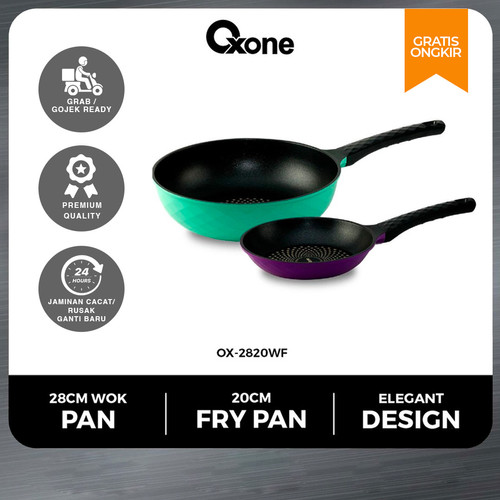 [EZO.4700091] Oxone OX2820WF Deep Frypan Panci Wook dan Penggorengan Set 2 Pcs