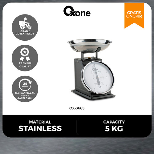 [EZO.4700125] Oxone OX366 Timbangan Dapur [5Kg]/Timbangan Kue/Stainless Steel