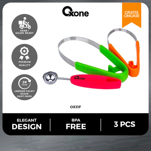 [EZO.4700126] Oxone OX31F Sendok Pengerok Peller Buah Set 3Pcs Stainless Steel