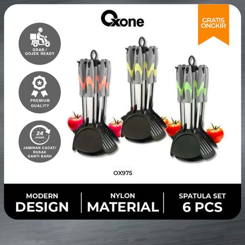 [EZO.4700291] Oxone OX975 Spatula Silicon 6 Pcs Peralatan Masak Tahan Panas