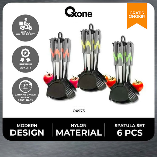 [EZO.4700291] Oxone OX975 Spatula Silicon 6 Pcs Peralatan Masak Tahan Panas
