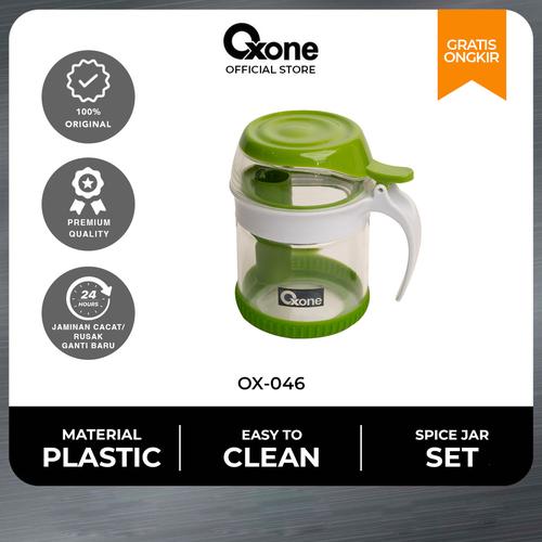 [EZO.4700154] Oxone OX046 Ripples Spice Jar Set Tempat Penyimpanan Bumbu Dapur | Silikon Hijau