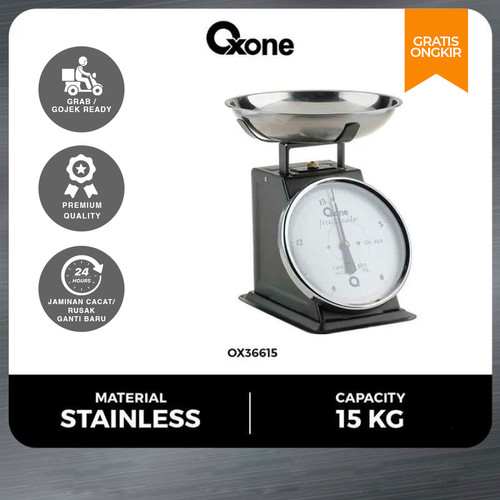 [EZO.4700166] Oxone OX36615 (15) KG Timbangan Dapur/ Stainless steel/New Arrival
