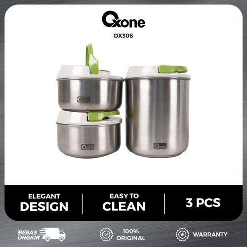 [EZO.4700171] Oxone OX306 Vacuum Stainless Jar 3pcs/NewArrival/Desain Elegan