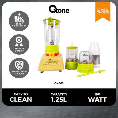 [EZO.4700192] Oxone OX863 Blender Plastik Set 3in1 Mata Pisau tajam Color full