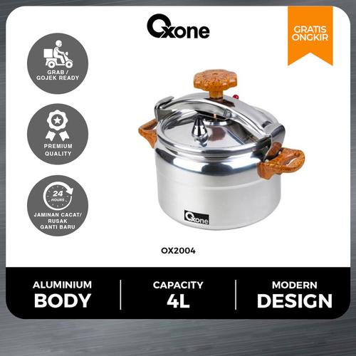 [EZO.4700299] Oxone OX2004 Peralatan Masak Aluminium Pressure Cooker 4L