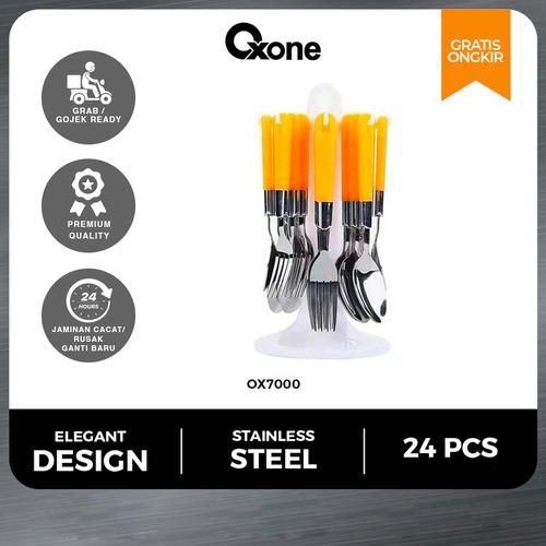 [EZO.4700222] Oxone OX7000  Cultury Set 24 Pcs Stainless Steel Dapur Garpu Makan