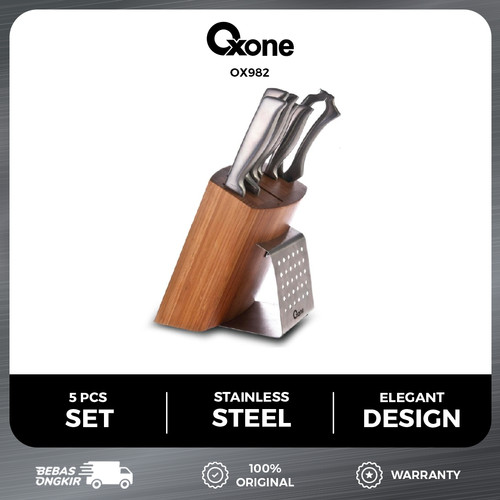 [EZO.4700282] Oxone OX982 Set pisau dapur Knife Kitchen Tools 5 pisau 1 gunting