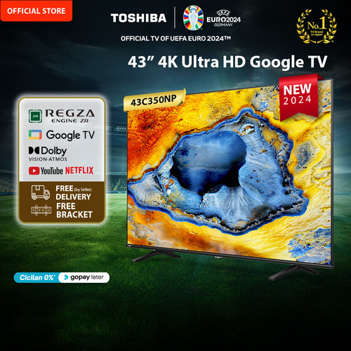 [FREE BRACKET] Toshiba TV 43" 4K Google TV - Dolby Vision - 43C350NP