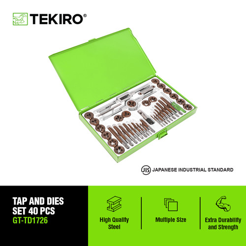 [EZM.4600731] Tekiro Tap And Dies Set 40 Pcs /Tap And Dies Set / Tools - Alat Perkakas