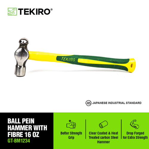 [EZM.4601030] TEKIRO BALL PEIN HAMMER WITH FIBRE 16 OZ /PALU KONDE