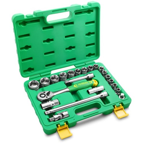 [EZM.4601314] Tekiro 1/2 Inch Socket Set 6 Pt Plastik 22 Pcs / Kunci Sock Set / Socket Set / Tools - Alat Perkakas
